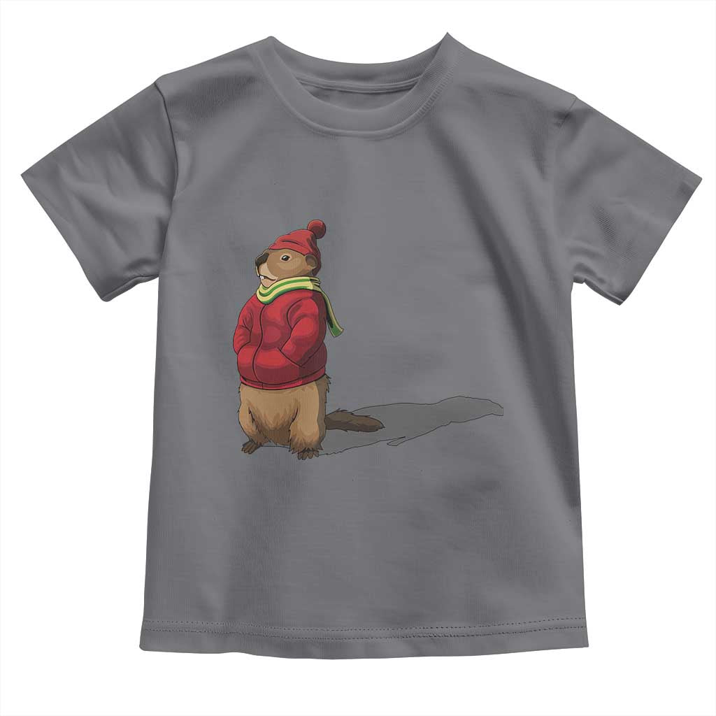 Groundhog Shadow Toddler T Shirt Funny Woodchuck Ground Hog Meteorlogy