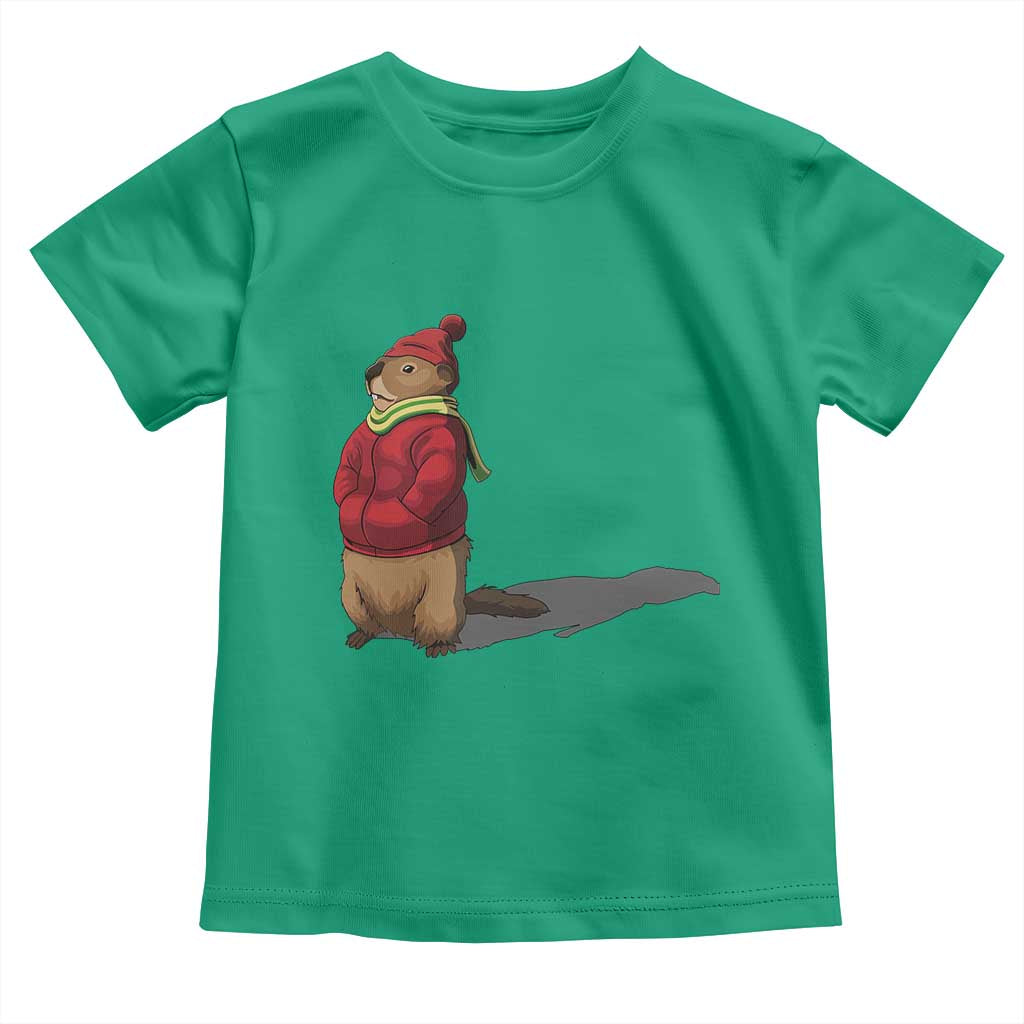 Groundhog Shadow Toddler T Shirt Funny Woodchuck Ground Hog Meteorlogy