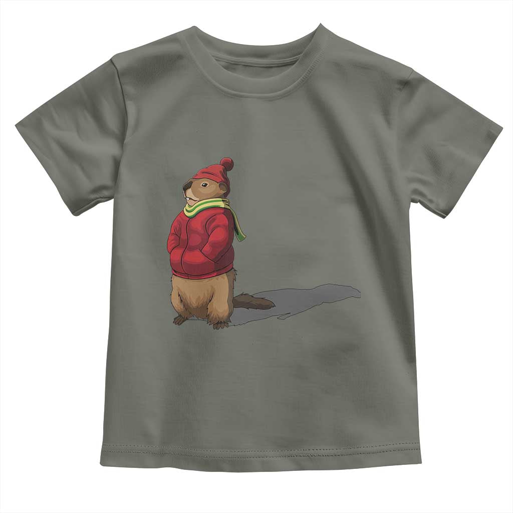 Groundhog Shadow Toddler T Shirt Funny Woodchuck Ground Hog Meteorlogy