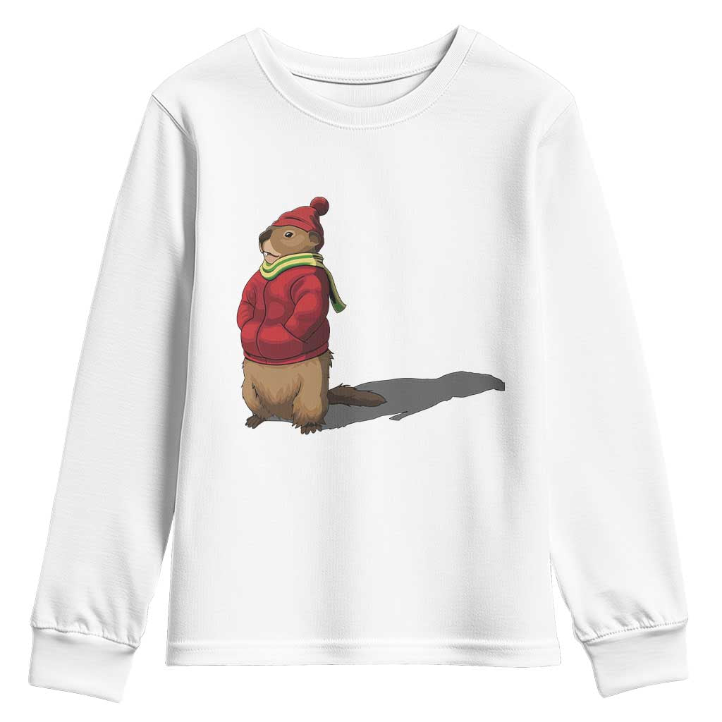 Groundhog Shadow Youth Sweatshirt Funny Woodchuck Ground Hog Meteorlogy