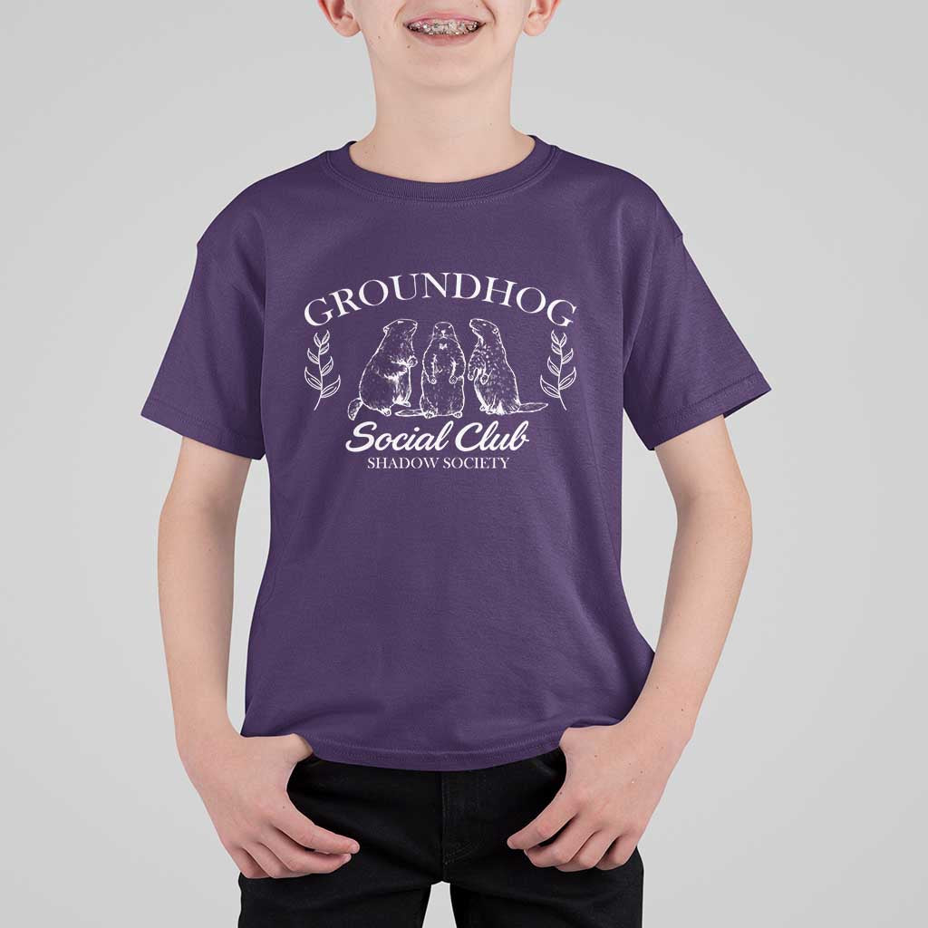 Groundhog Social Club T Shirt For Kid Shadow Society Funny Woodchuck