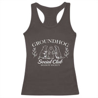 Groundhog Social Club Racerback Tank Top Shadow Society Funny Woodchuck