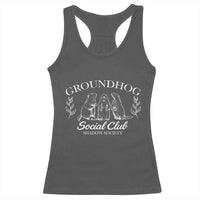 Groundhog Social Club Racerback Tank Top Shadow Society Funny Woodchuck