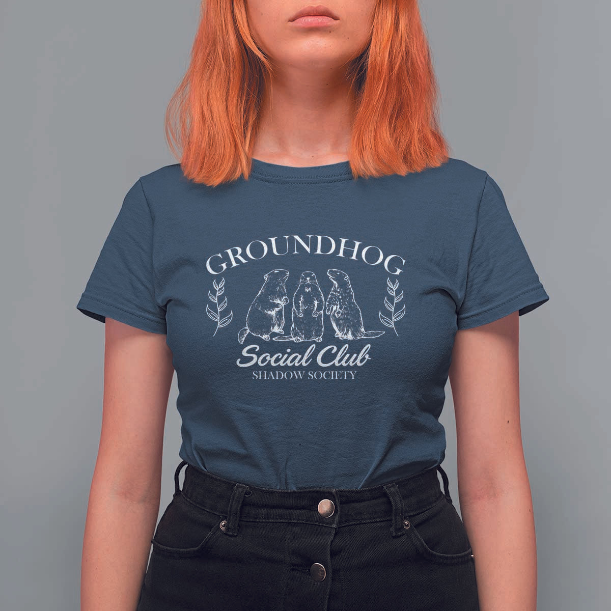 Groundhog Social Club T Shirt For Women Shadow Society Funny Woodchuck