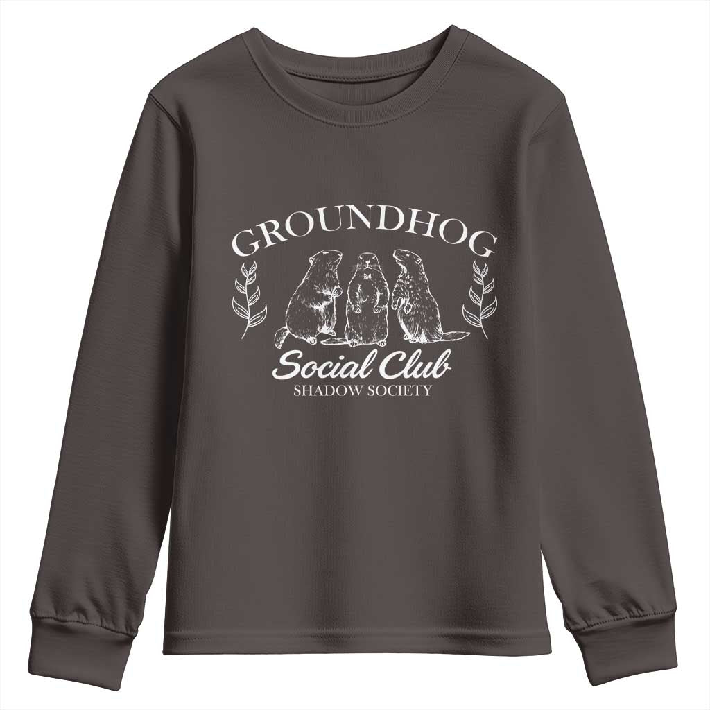 Groundhog Social Club Youth Sweatshirt Shadow Society Funny Woodchuck