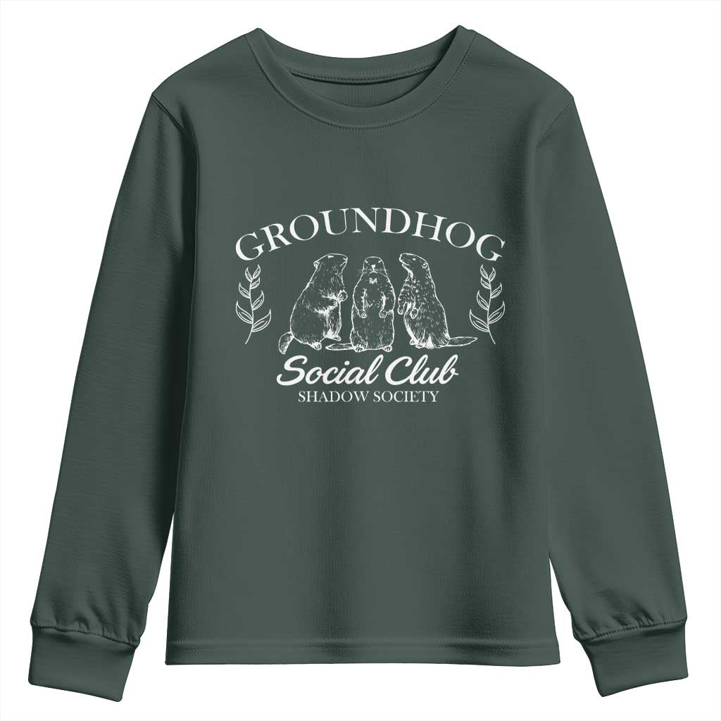 Groundhog Social Club Youth Sweatshirt Shadow Society Funny Woodchuck