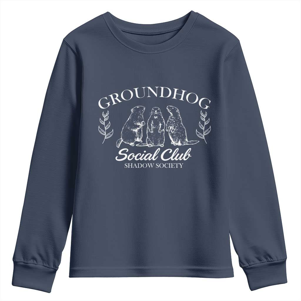 Groundhog Social Club Youth Sweatshirt Shadow Society Funny Woodchuck
