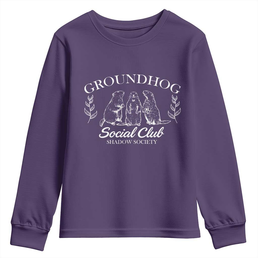 Groundhog Social Club Youth Sweatshirt Shadow Society Funny Woodchuck