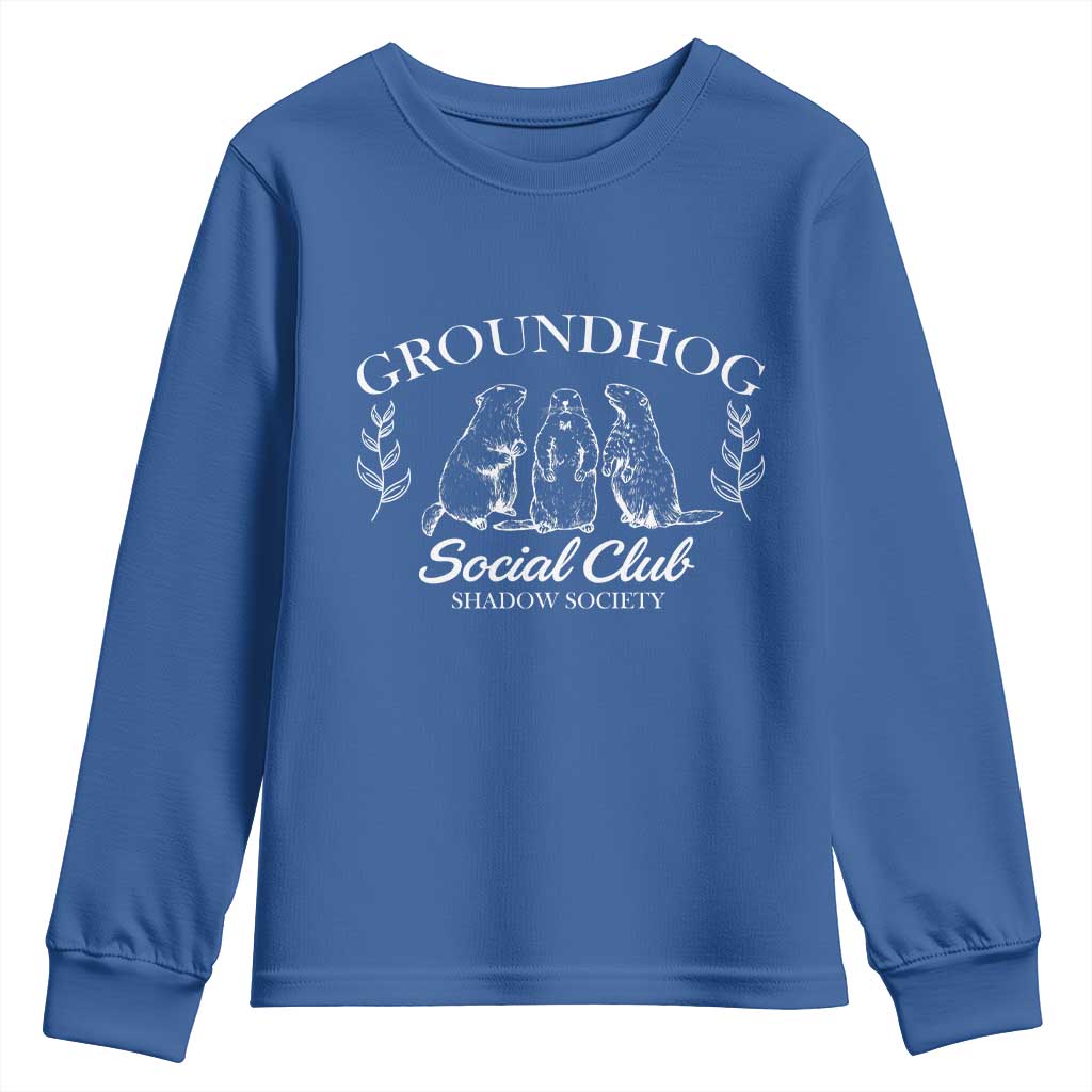 Groundhog Social Club Youth Sweatshirt Shadow Society Funny Woodchuck