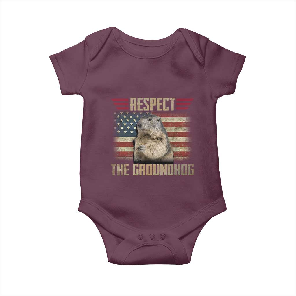 Groundhog Meteorology Baby Onesie Respect The Groundhog Woodchuck Photo GroundHog Day