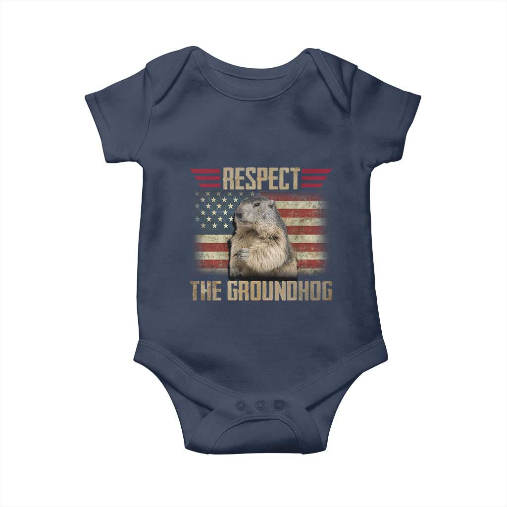 Groundhog Meteorology Baby Onesie Respect The Groundhog Woodchuck Photo GroundHog Day