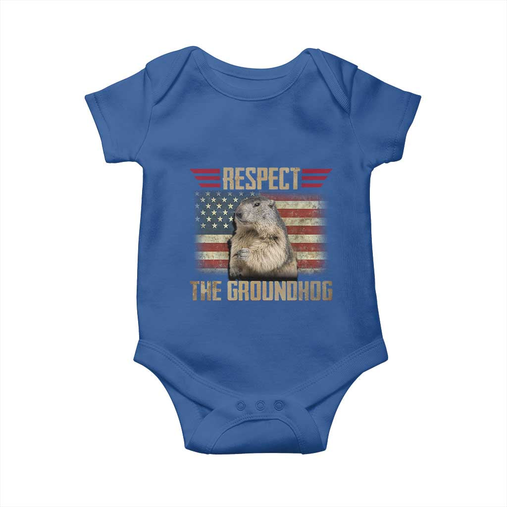 Groundhog Meteorology Baby Onesie Respect The Groundhog Woodchuck Photo GroundHog Day