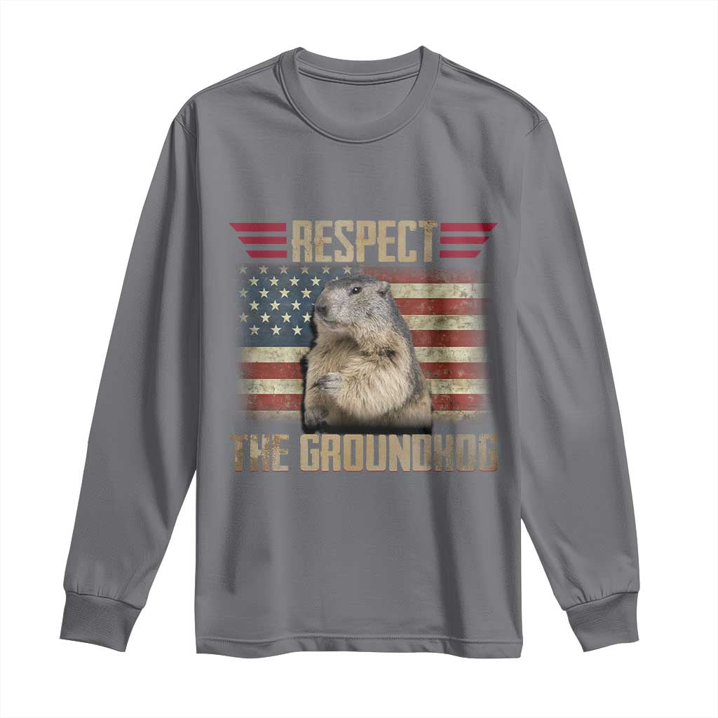 Groundhog Meteorology Long Sleeve Shirt Respect The Groundhog Woodchuck Photo GroundHog Day