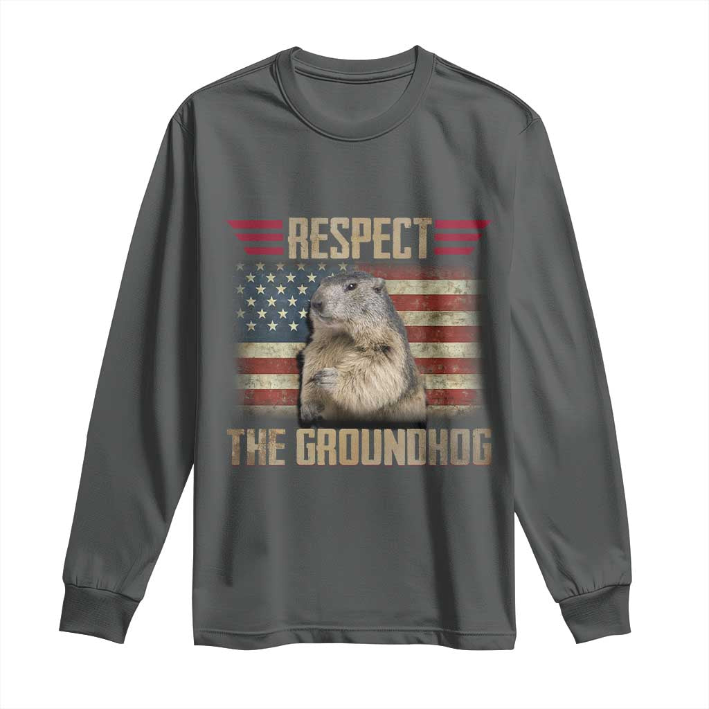 Groundhog Meteorology Long Sleeve Shirt Respect The Groundhog Woodchuck Photo GroundHog Day