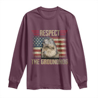 Groundhog Meteorology Long Sleeve Shirt Respect The Groundhog Woodchuck Photo GroundHog Day