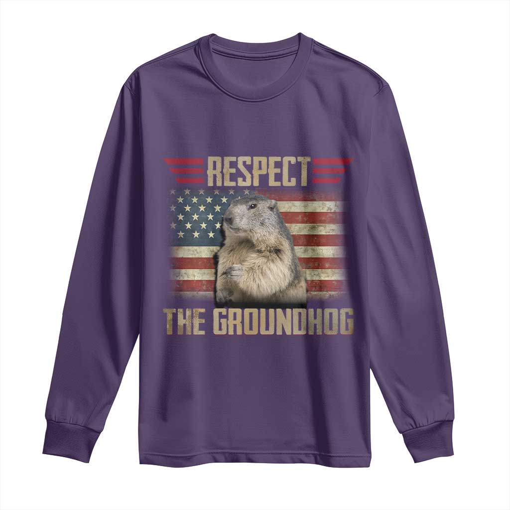 Groundhog Meteorology Long Sleeve Shirt Respect The Groundhog Woodchuck Photo GroundHog Day