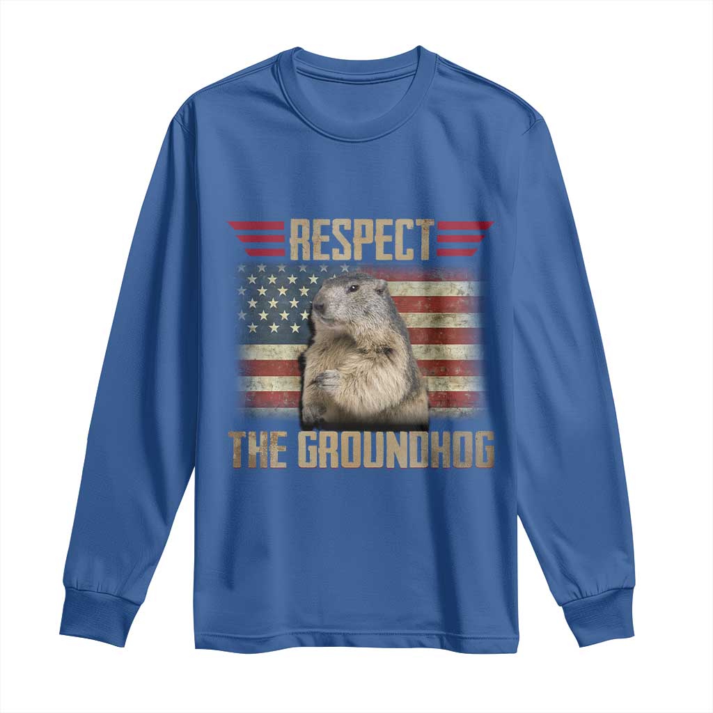 Groundhog Meteorology Long Sleeve Shirt Respect The Groundhog Woodchuck Photo GroundHog Day
