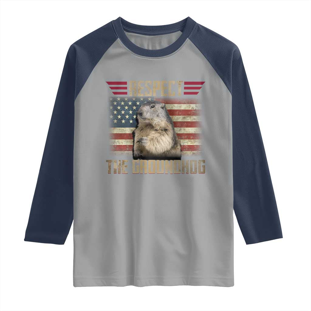 Groundhog Meteorology Raglan Shirt Respect The Groundhog Woodchuck Photo GroundHog Day