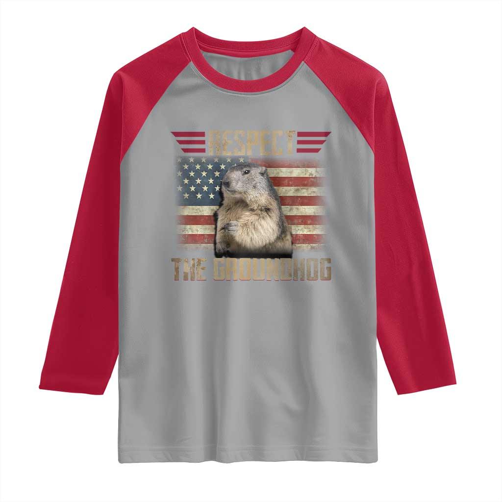 Groundhog Meteorology Raglan Shirt Respect The Groundhog Woodchuck Photo GroundHog Day