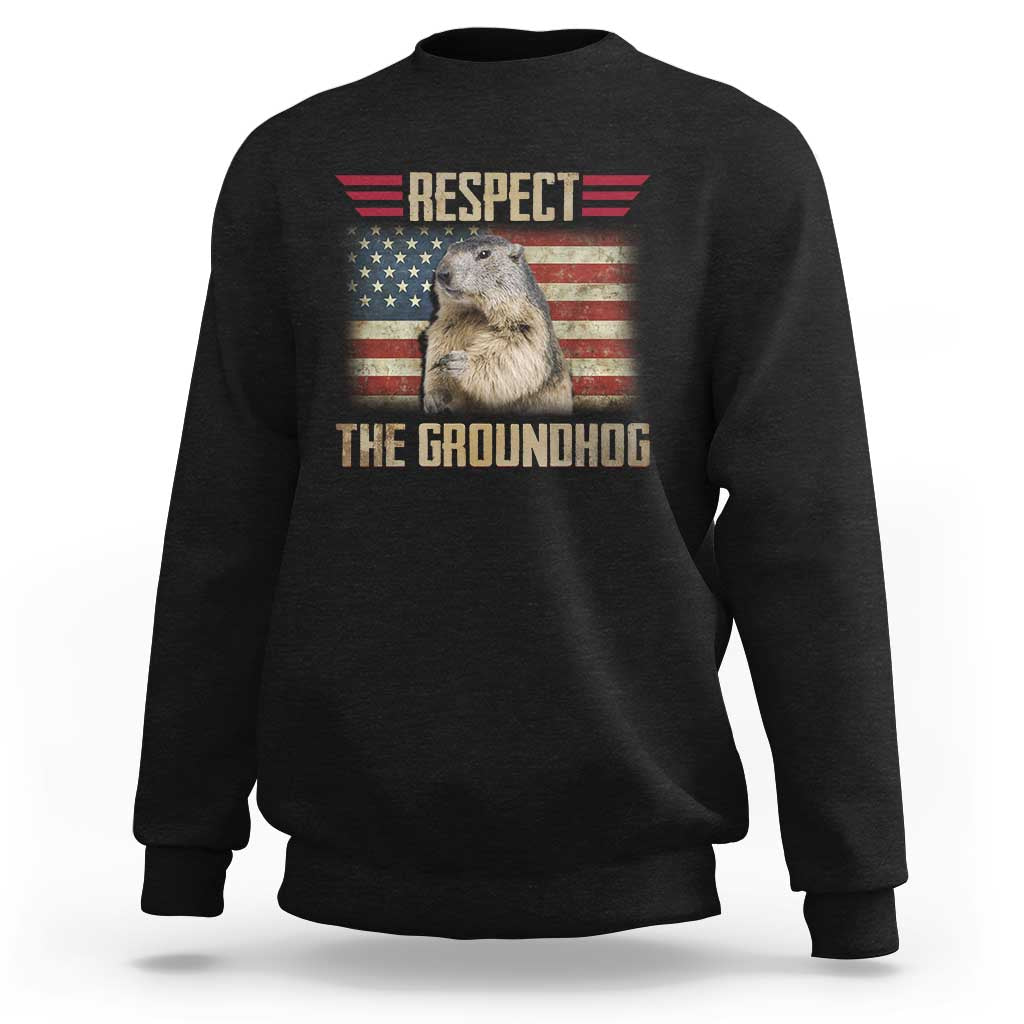 Groundhog Meteorology Sweatshirt Respect The Groundhog Woodchuck Photo GroundHog Day