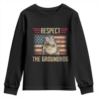 Groundhog Meteorology Youth Sweatshirt Respect The Groundhog Woodchuck Photo GroundHog Day
