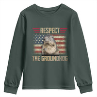 Groundhog Meteorology Youth Sweatshirt Respect The Groundhog Woodchuck Photo GroundHog Day