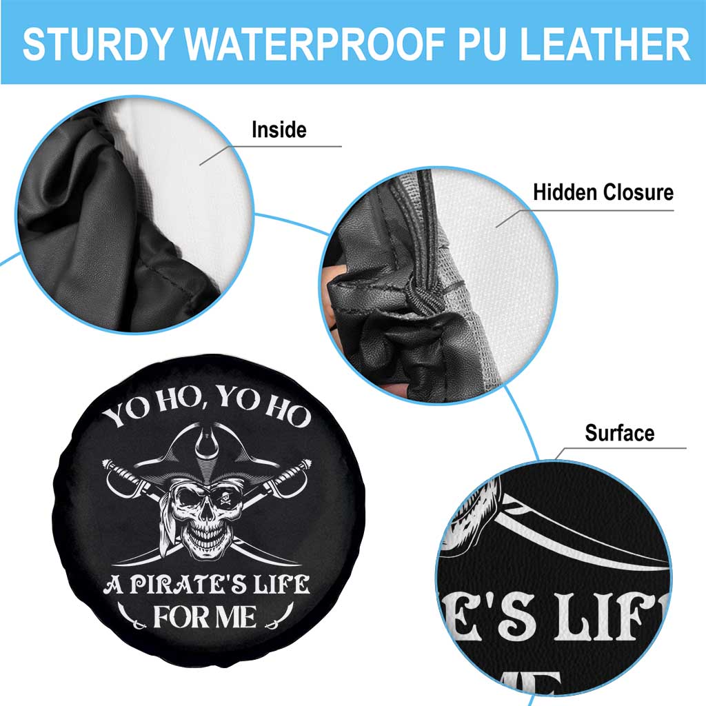 Funny Pirate Skull Spare Tire Cover Yo Ho Life For Me Buccaneer Freebooter