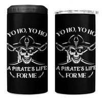 Funny Pirate Skull 4 in 1 Can Cooler Tumbler Yo Ho Life For Me Buccaneer Freebooter