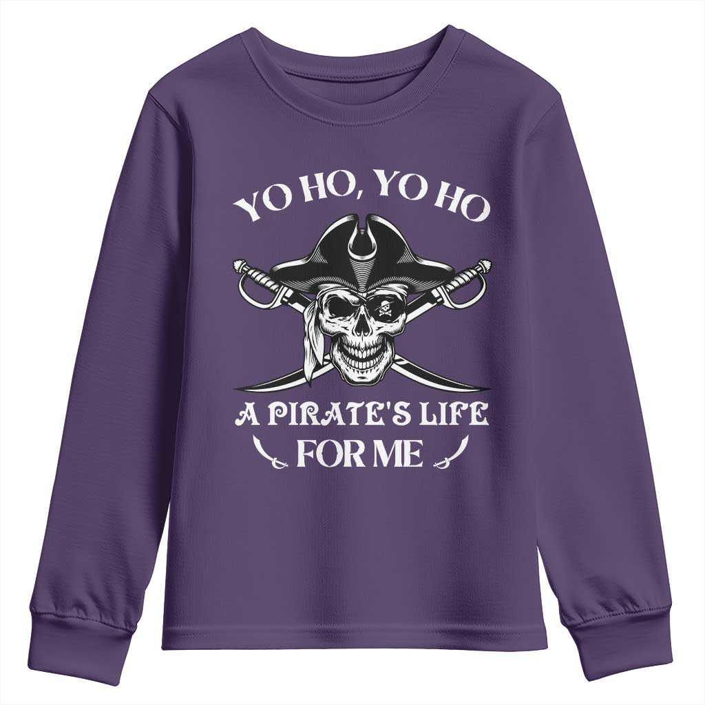 Funny Pirate Youth Sweatshirt Pirate Life For Me Pirate Skull Buccaneer Freebooter