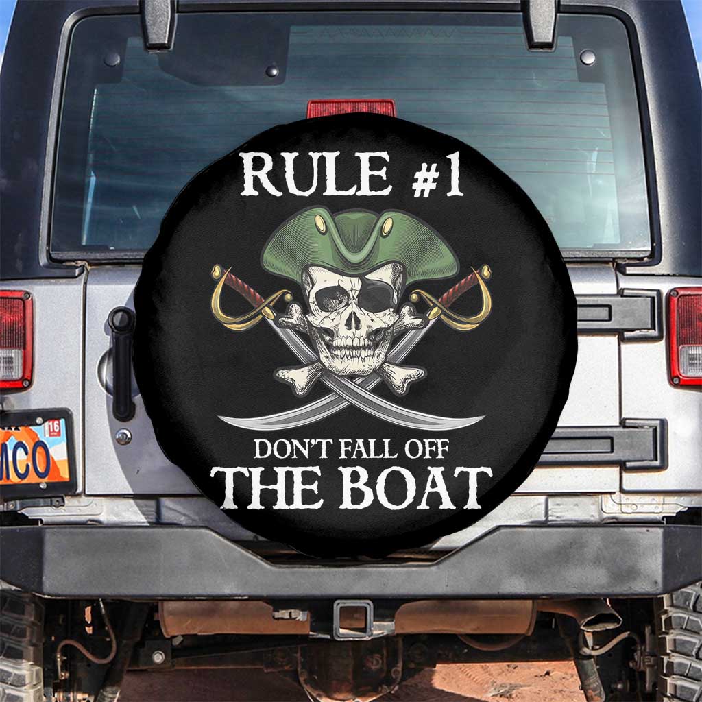 Funny Pirate Spare Tire Cover Rule #1 Don't Fall Off The Boat Cruise Party Gift