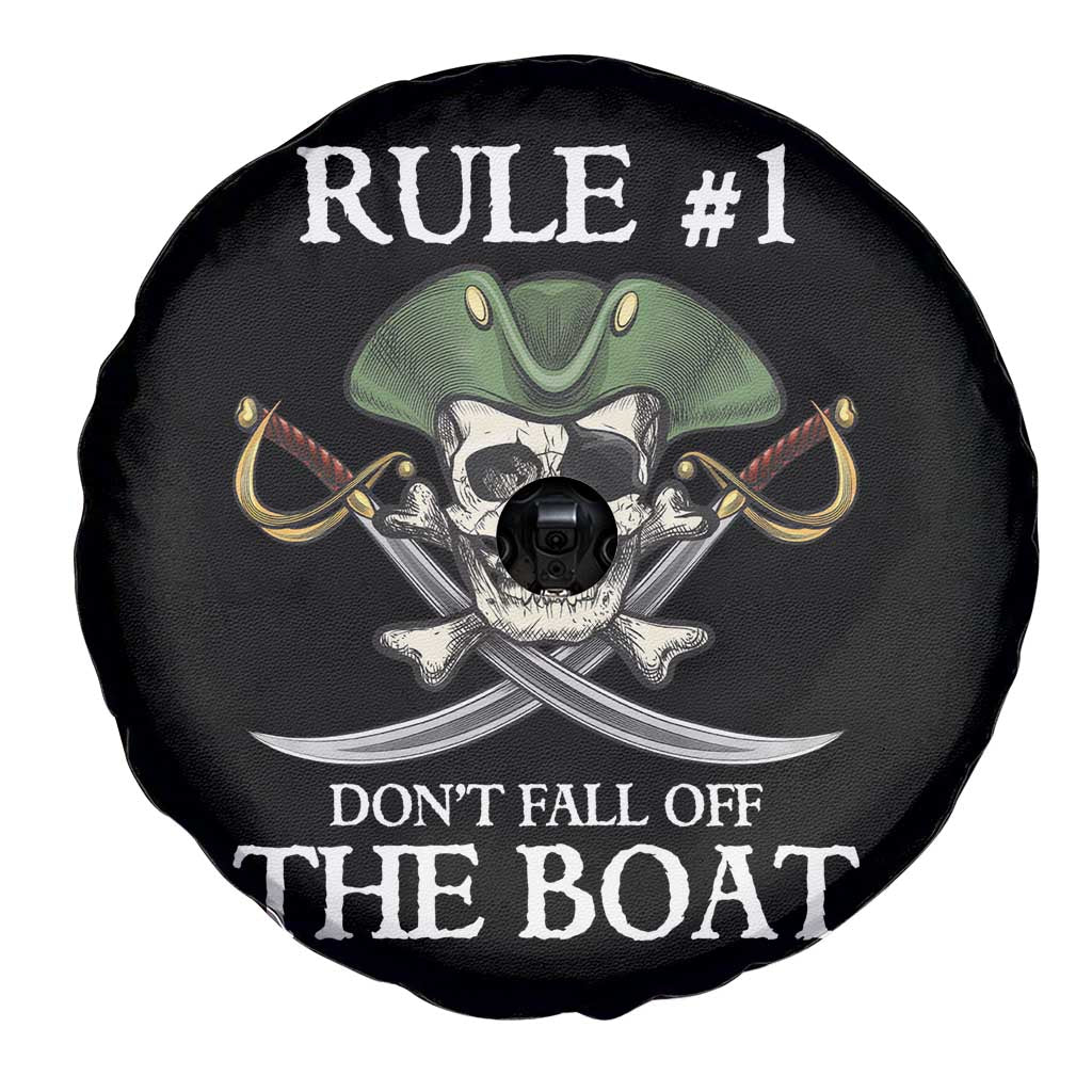 Funny Pirate Spare Tire Cover Rule #1 Don't Fall Off The Boat Cruise Party Gift