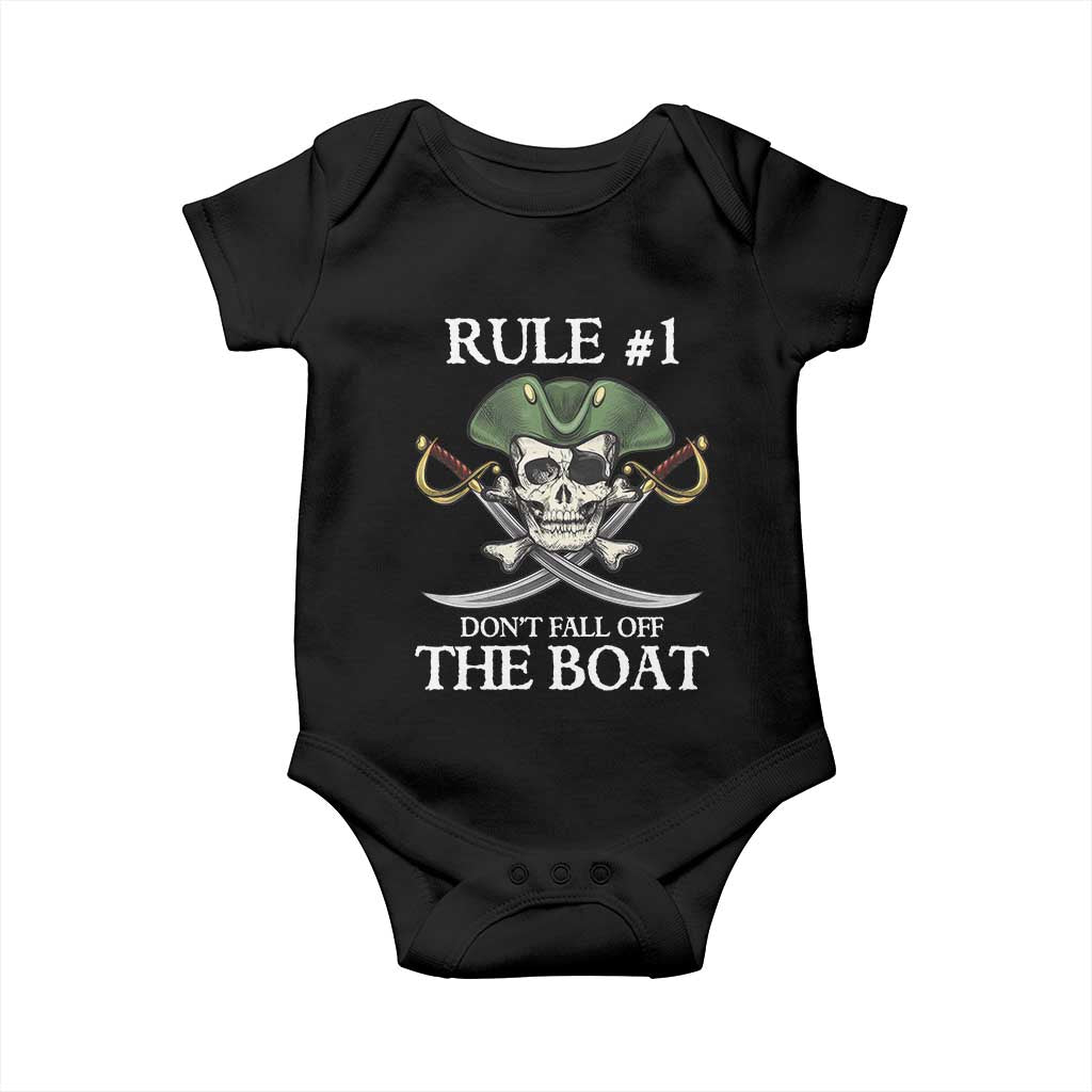 Funny Pirate Baby Onesie Rule #1 Don't Fall Off The Boat Cruise Party Gift