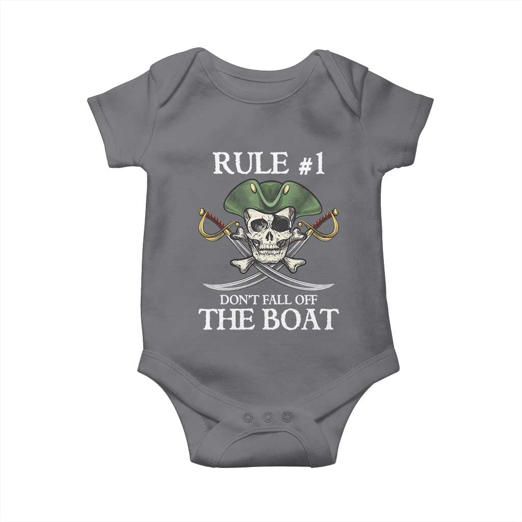 Funny Pirate Baby Onesie Rule #1 Don't Fall Off The Boat Cruise Party Gift
