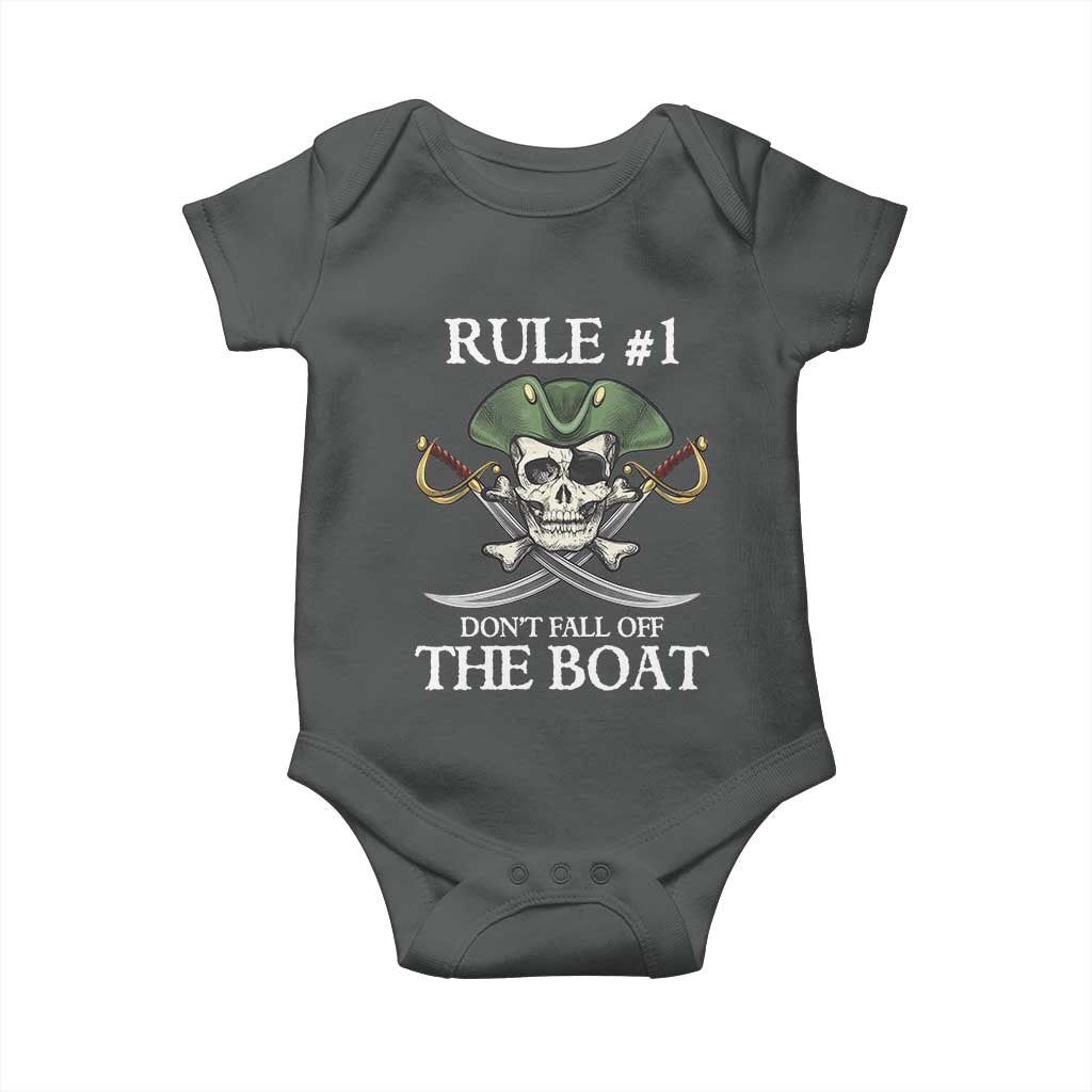 Funny Pirate Baby Onesie Rule #1 Don't Fall Off The Boat Cruise Party Gift