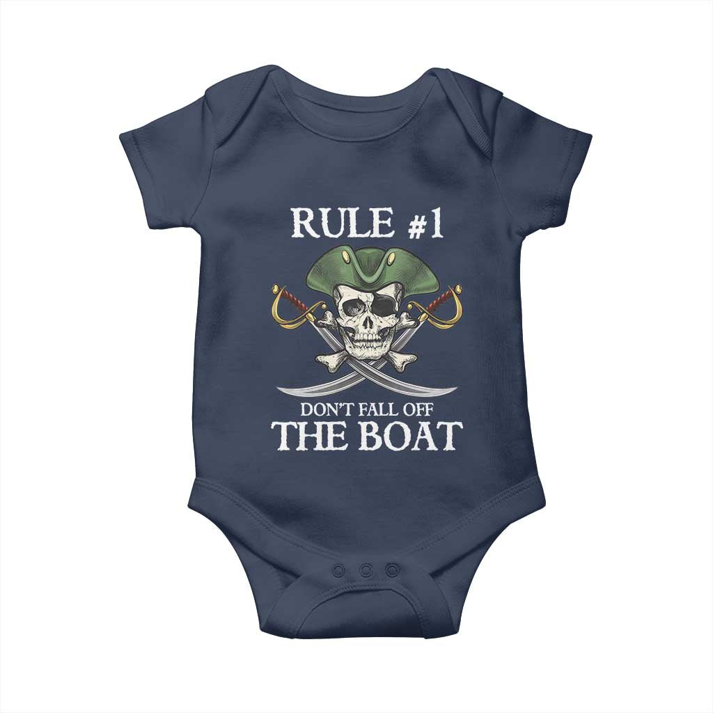 Funny Pirate Baby Onesie Rule #1 Don't Fall Off The Boat Cruise Party Gift