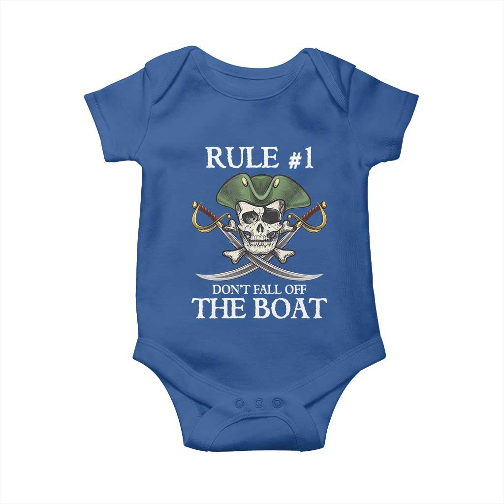 Funny Pirate Baby Onesie Rule #1 Don't Fall Off The Boat Cruise Party Gift