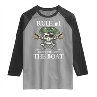 Funny Pirate Raglan Shirt Rule #1 Don't Fall Off The Boat Cruise Party Gift