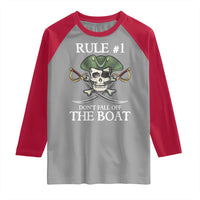 Funny Pirate Raglan Shirt Rule #1 Don't Fall Off The Boat Cruise Party Gift