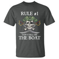 Funny Pirate T Shirt Rule #1 Don't Fall Off The Boat Cruise Party Gift