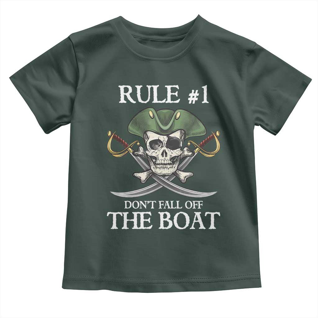 Funny Pirate Toddler T Shirt Rule #1 Don't Fall Off The Boat Cruise Party Gift
