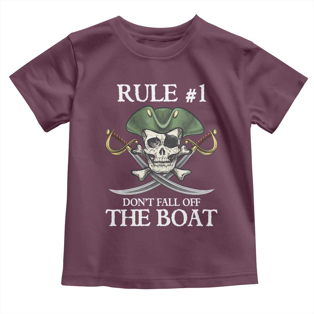 Funny Pirate Toddler T Shirt Rule #1 Don't Fall Off The Boat Cruise Party Gift