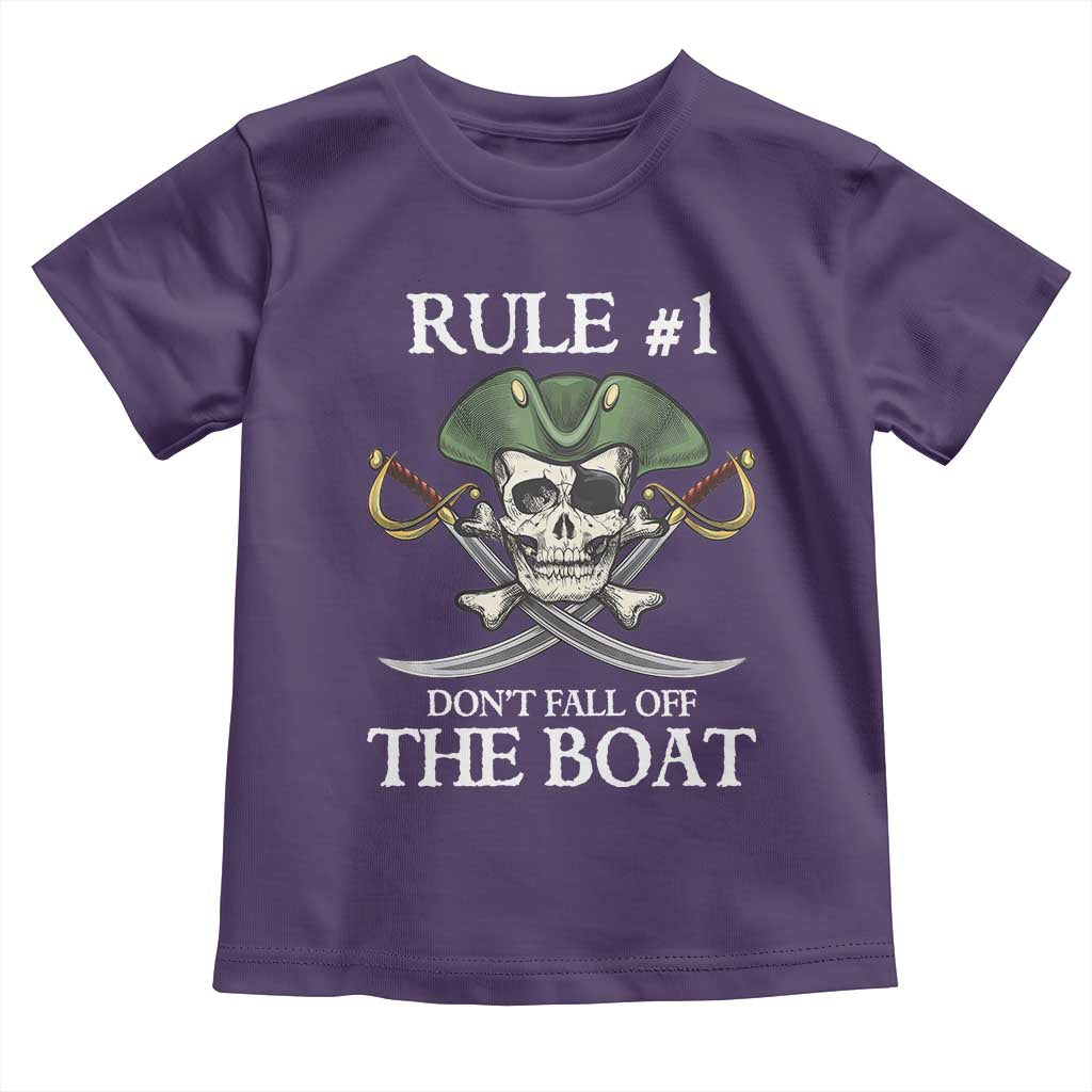 Funny Pirate Toddler T Shirt Rule #1 Don't Fall Off The Boat Cruise Party Gift