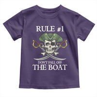 Funny Pirate Toddler T Shirt Rule #1 Don't Fall Off The Boat Cruise Party Gift