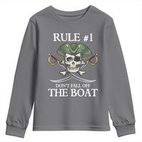 Funny Pirate Youth Sweatshirt Rule #1 Don't Fall Off The Boat Cruise Party Gift