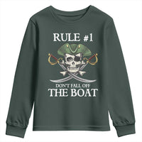 Funny Pirate Youth Sweatshirt Rule #1 Don't Fall Off The Boat Cruise Party Gift