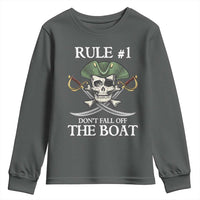 Funny Pirate Youth Sweatshirt Rule #1 Don't Fall Off The Boat Cruise Party Gift