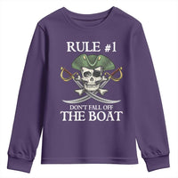 Funny Pirate Youth Sweatshirt Rule #1 Don't Fall Off The Boat Cruise Party Gift