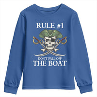 Funny Pirate Youth Sweatshirt Rule #1 Don't Fall Off The Boat Cruise Party Gift