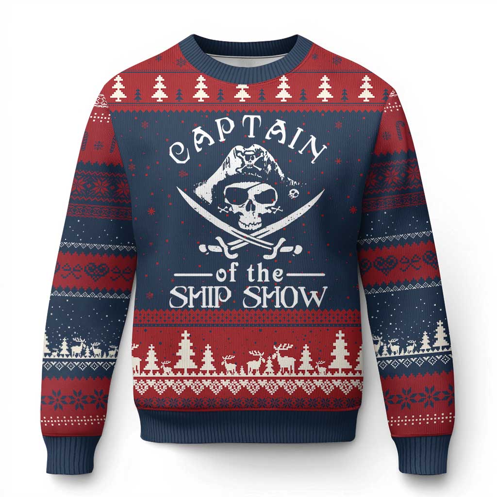 Funny Pirate Ugly Christmas Sweater Captain Ship Show Boater Boating Captain - Wonder Print Shop