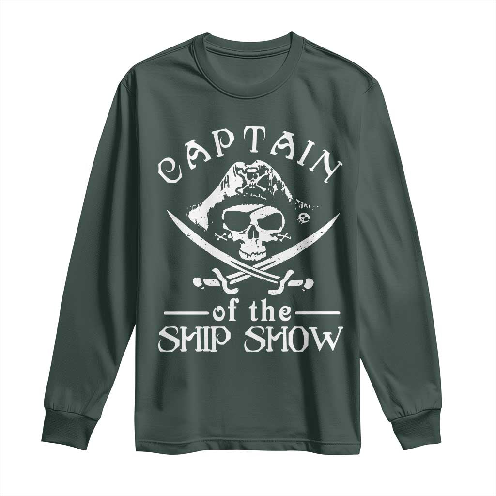 Funny Pirate Long Sleeve Shirt Captain Ship Show Boater Boating Captain